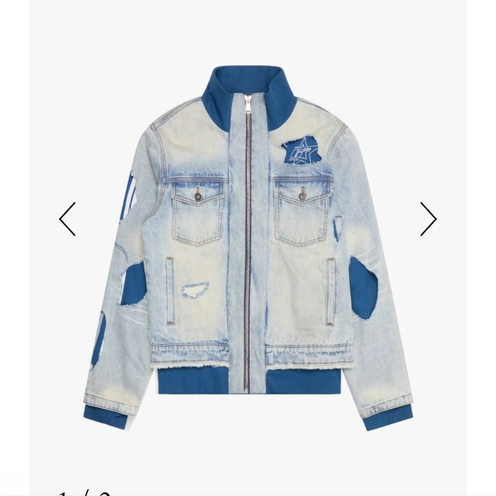 6thnbrhd Jean Jacket Coat Shirt Outterwear Denim‎ Top Men XL, Women XXL NWT